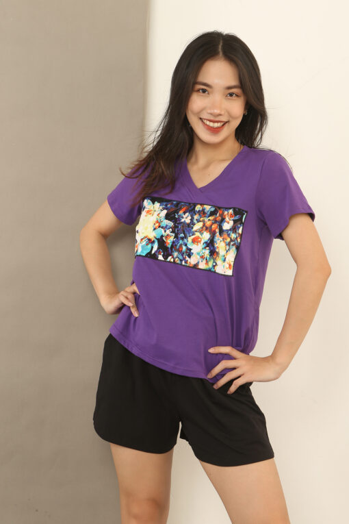 Bộ cổ tim cơ bản tím đen ngắn